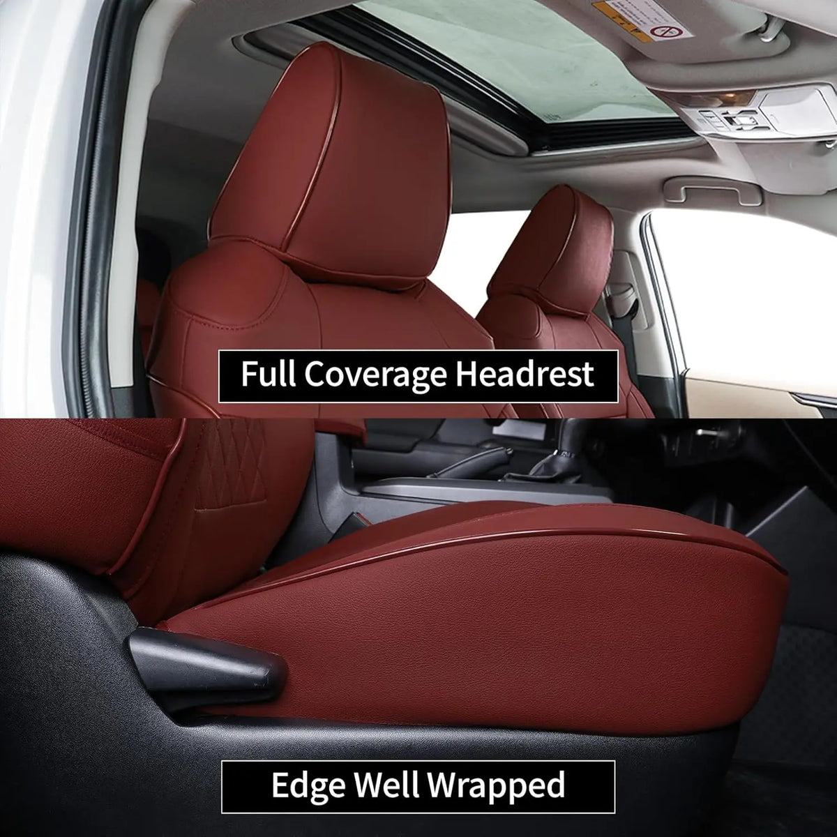 EKR Rav4 Car Seat Covers Custom Fit for Toyota Rav4 2019-2025 LE/XLE Premium/Limited Waterproof Faux Leather Car Seat Cover Protect Full Set for SUV