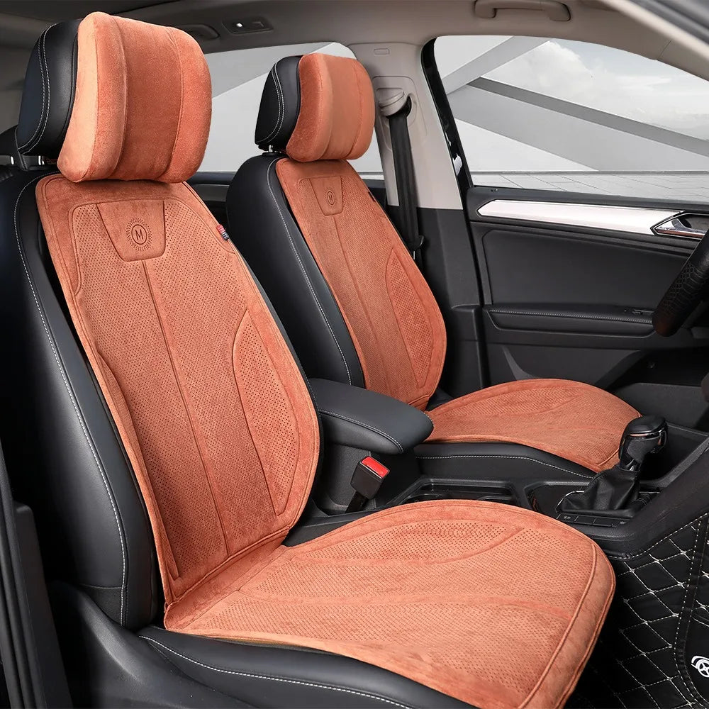 Luxury Suede Universal Car Seat Cover Seat Covers for Cars Full Set Latex Cotton Car Cushion Auto Accessories Car Seat Protector CM World