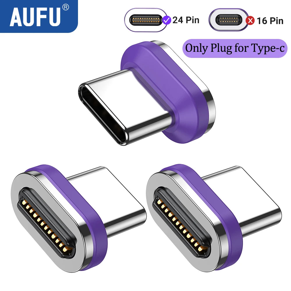 AUFU 240W Magnetic USB C Adapter Fast Charging Type C to USB C USB4 Connector 40Gbps 8K60Hz for Thunderbolt 4 3 iPhone16 Macbook