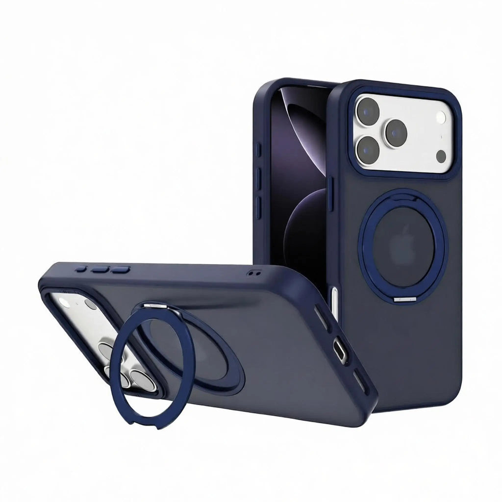 Cover For iPhone 17 pro case 17 Pro Max Case with 360° Rotatable Matte Magnetic Ring Hidden Stand Drop-Proof Protection