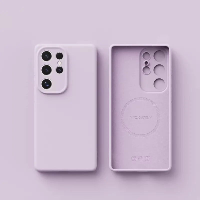 Original Liquid Silicone Magnetic Phone Case For Samsung Galaxy S26 S25 S24 S23 S 26 Ultra Plus Cases Wireless Charge Soft Cover Car Mobile World