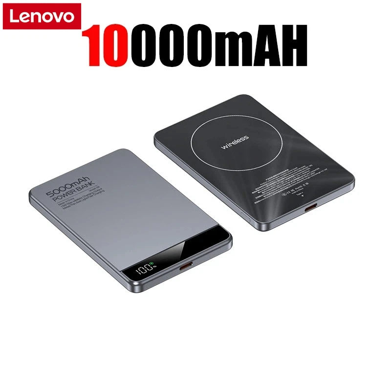 Lenovo 10000mAh UltraSlim Power Bank Magnetic Wireless Fast Charging CCC Portable Battery For MagSafe Apple Watch iPhone Samsung Car Mobile World