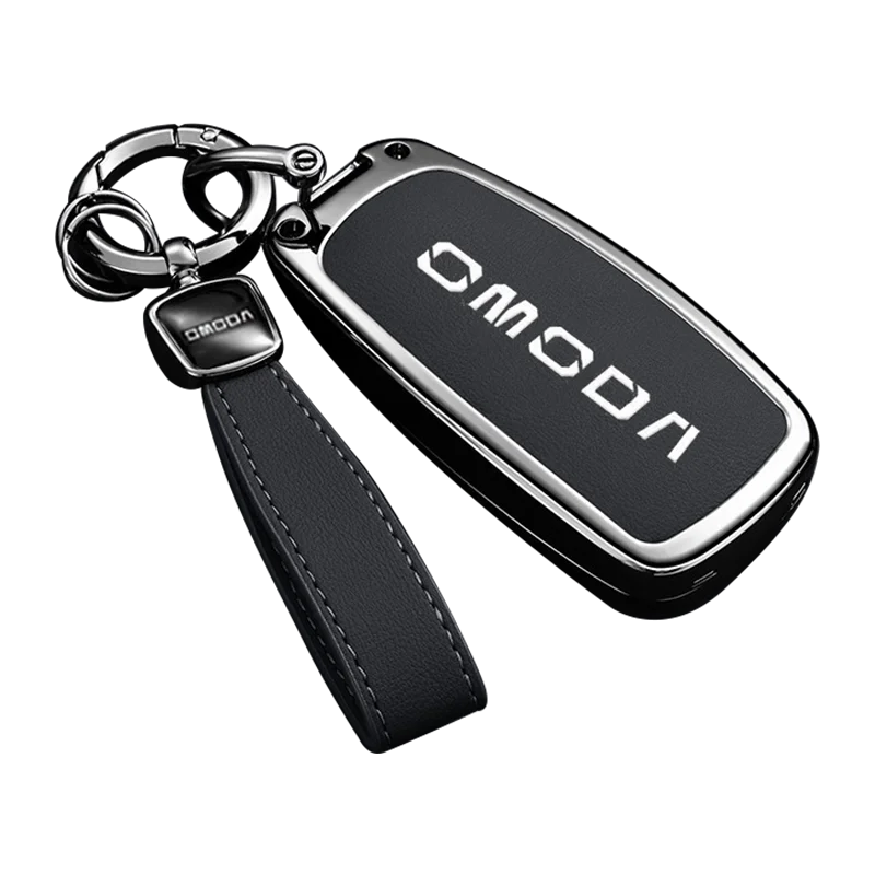 Zinc Alloy Key Fob for Chery Omoda 9 C5 5 Phev Premium 2025 2026 Keychain Remote Case Cover Holder Housing Shell Car Accessories