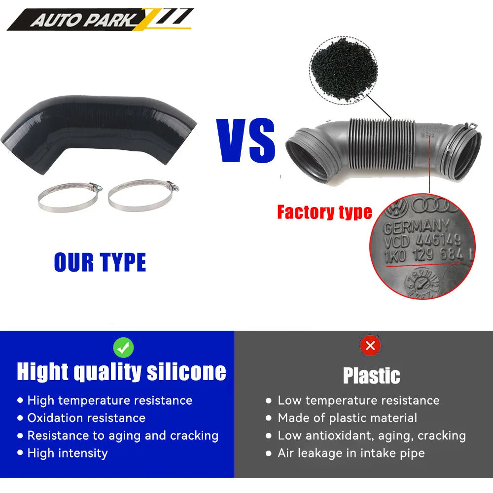 Silicone intake hose For AUDI A3 8P VW Beetle Golf Mk5 Mk6 04-19 EA888 2gen 1KD129684 1K0129684L