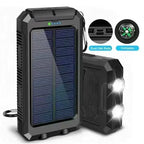 Top-Rated 10000mAh Solar Power Bank Waterproof Fast Charge External Battery Pack Car Mobile World