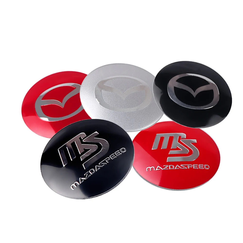 4Pcs 56/60MM Car Wheel Center Caps Badge Stickers Accessories For Mazda Axela Demio Atenza CX5 CX3 CX7 CX30 CX60 CX80 2 3 4 323