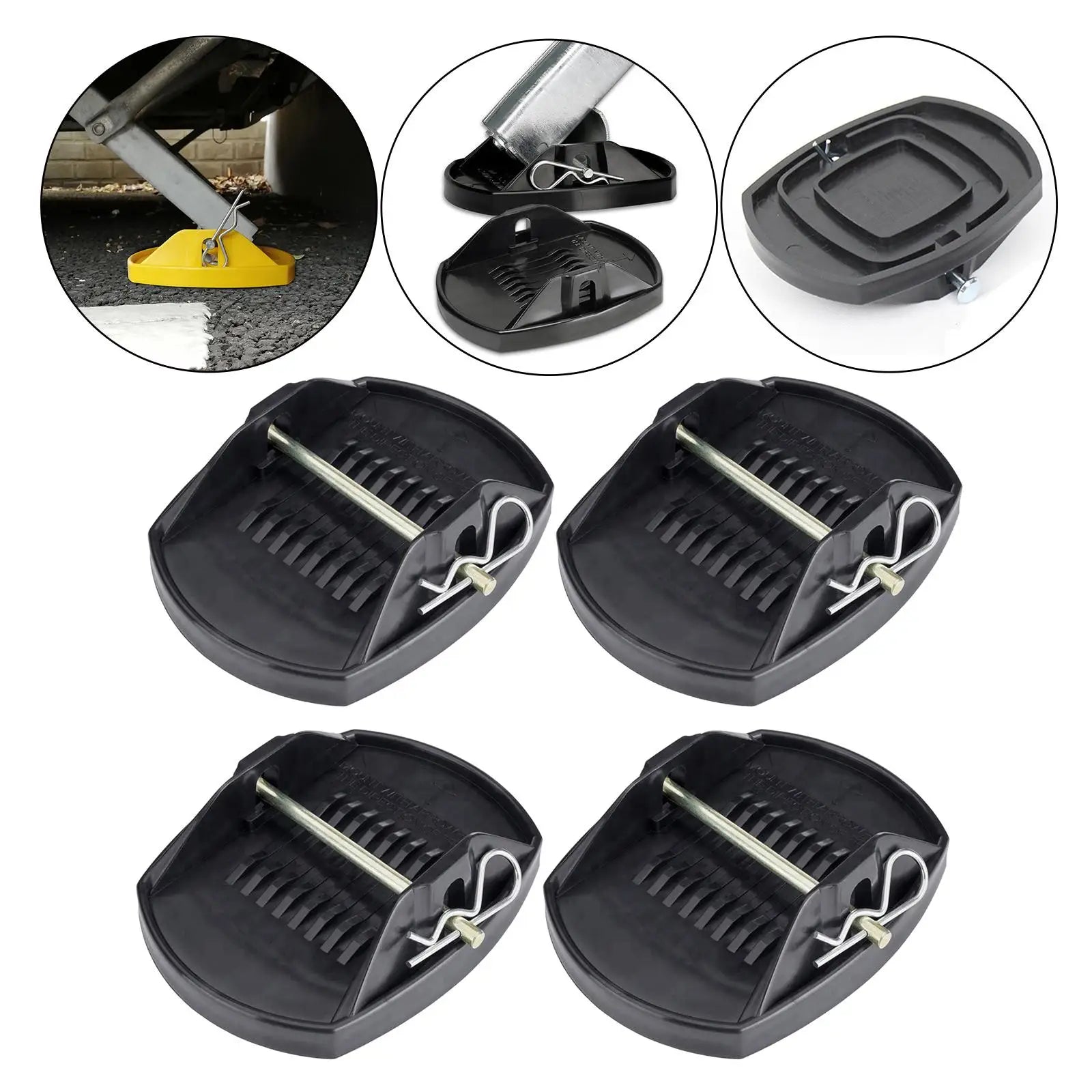 4x Universal Caravan Pads/ Anti Sag Leveller Accessories Outrigger Lift Pad Support Stand/ Fits for Trailers RV CM World