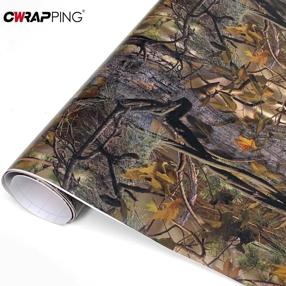 Waterproof Car Sticker Vinyl for Motorcycle Camouflage Car Protection Film Leaves Woodland Camo Trees Bubble-free Off Road Wrap Car Mobile World