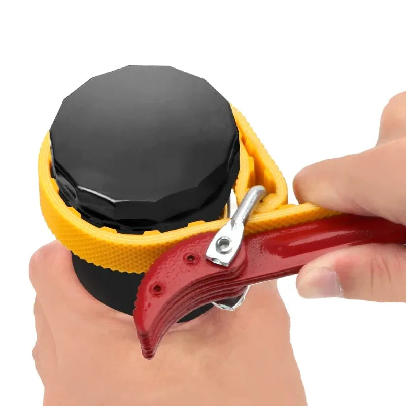 Adjustable Strap Oil Filter Belt Wrench Chain Spanner Puller Cartridge Disassembly Tool for Motorcycle Repair Accessorie Car Mobile World