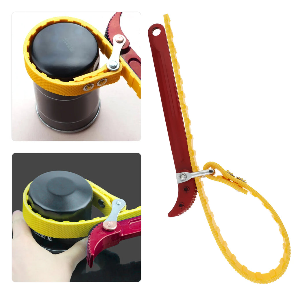 8 Inch Adjustable Oil Filter Puller Belt Wrench Steel Handle Fuel Filter Strap Opener Chain Spanner Automobile Car Repair Tool Car Mobile World