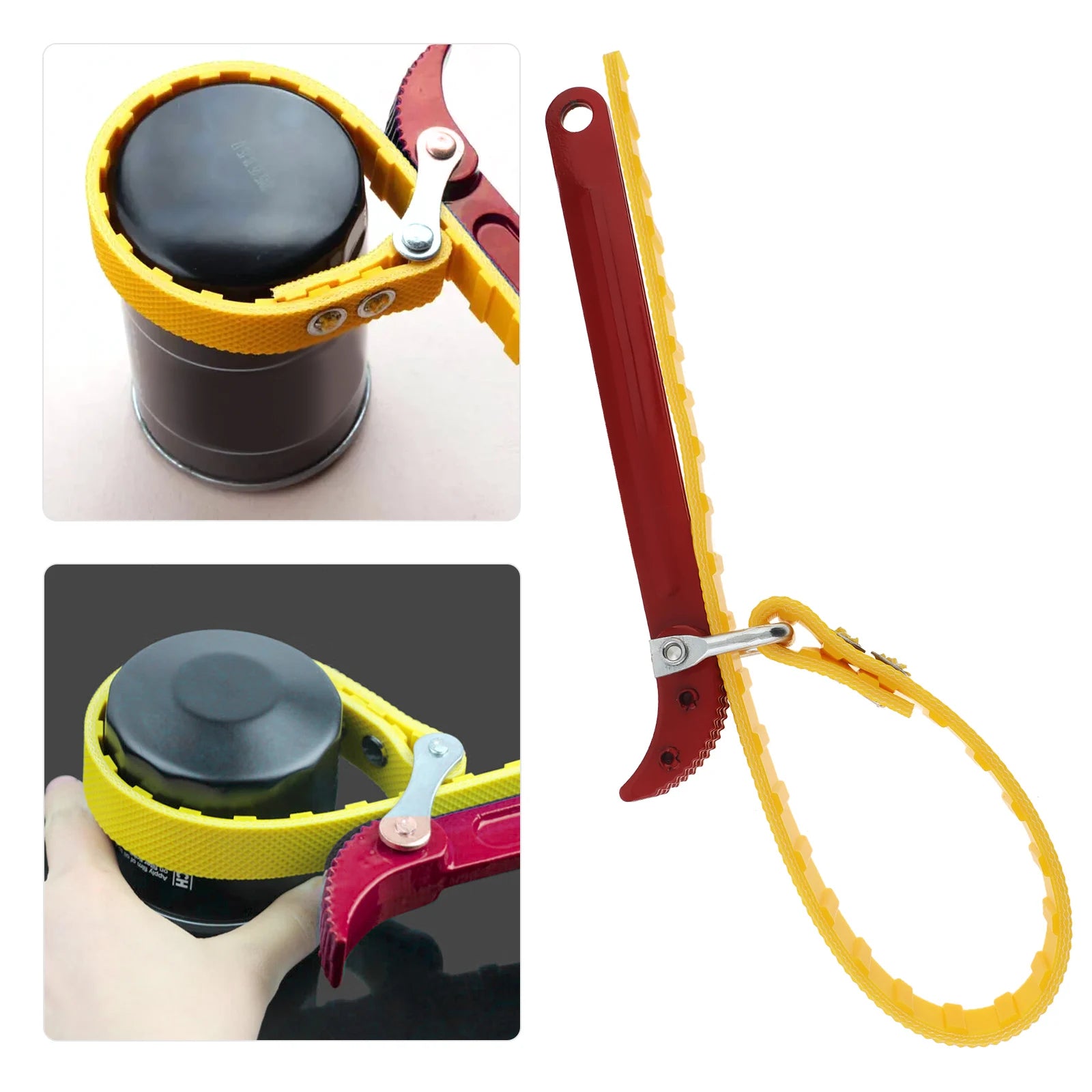8 Inch Adjustable Oil Filter Puller Belt Wrench Steel Handle Fuel Filter Strap Opener Chain Spanner Automobile Car Repair Tool Car Mobile World