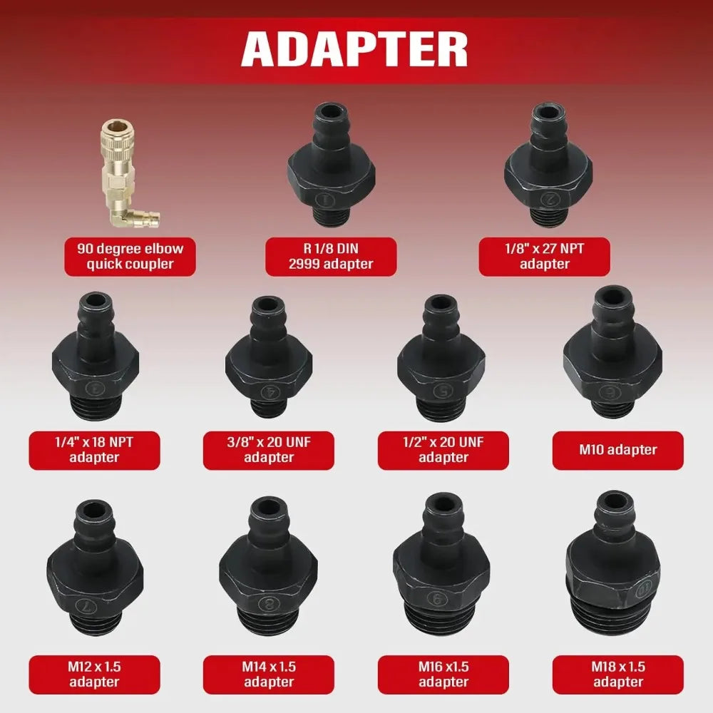 Engine Oil Pressure Test Kit Tester Car Garage Tool Low Oil Warning Devices 12 Piece Quick Fitting