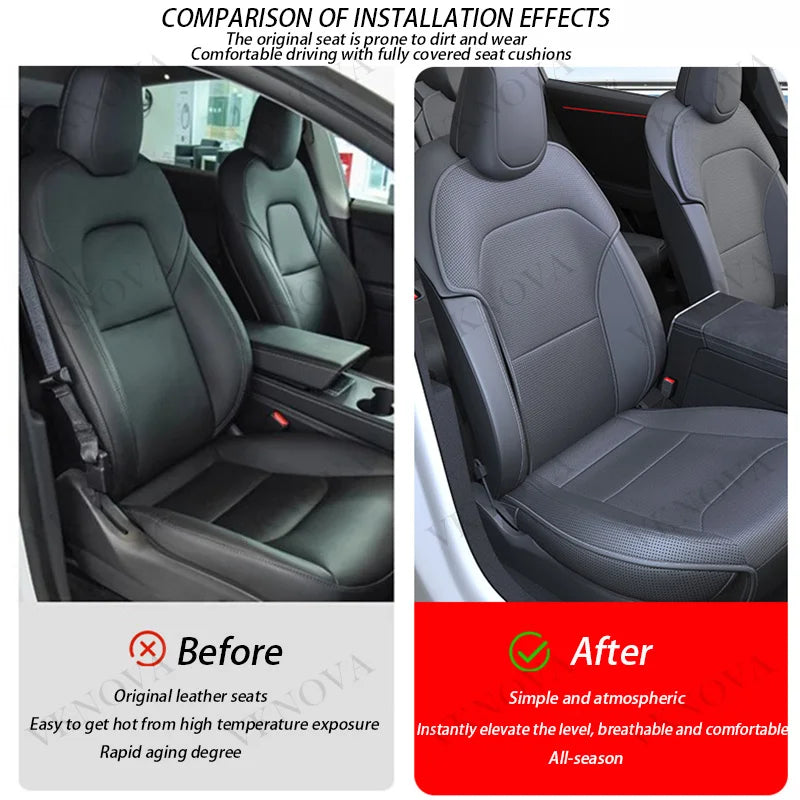 For Tesla New Model Y Juniper 2025 2026 Car Seat Cover Nappa Leather & 8 Grade Anti Fouling Wholesale Price Interior Accessories CM World