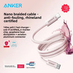 ANKER 140W Dual Type-C Charging Cable PD Fast Charging USB-IF Certified CC Data Cable Suitable for Apple 17 and Android Huawei