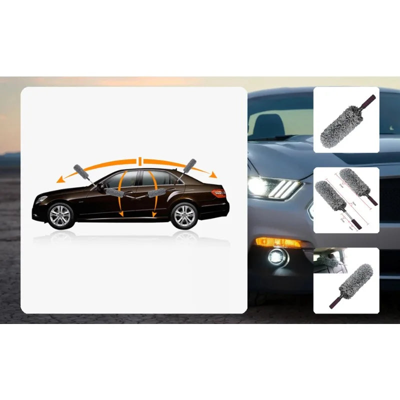 Microfiber Car Dust Removal Duster for Cleaning Exterior Dust Fine-haired Car Brush for Cars Car Cleaning Brush and Mop Supplies