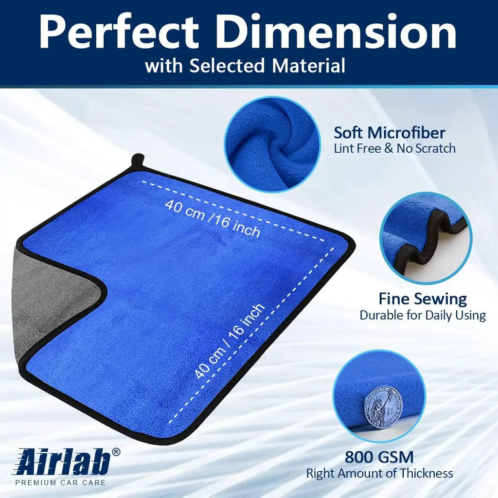 1-4pcs Soft Microfiber Car Washing Towels Quick Drying Double Layer 500GSM Rags for Windows Mirrors Home Cleaning