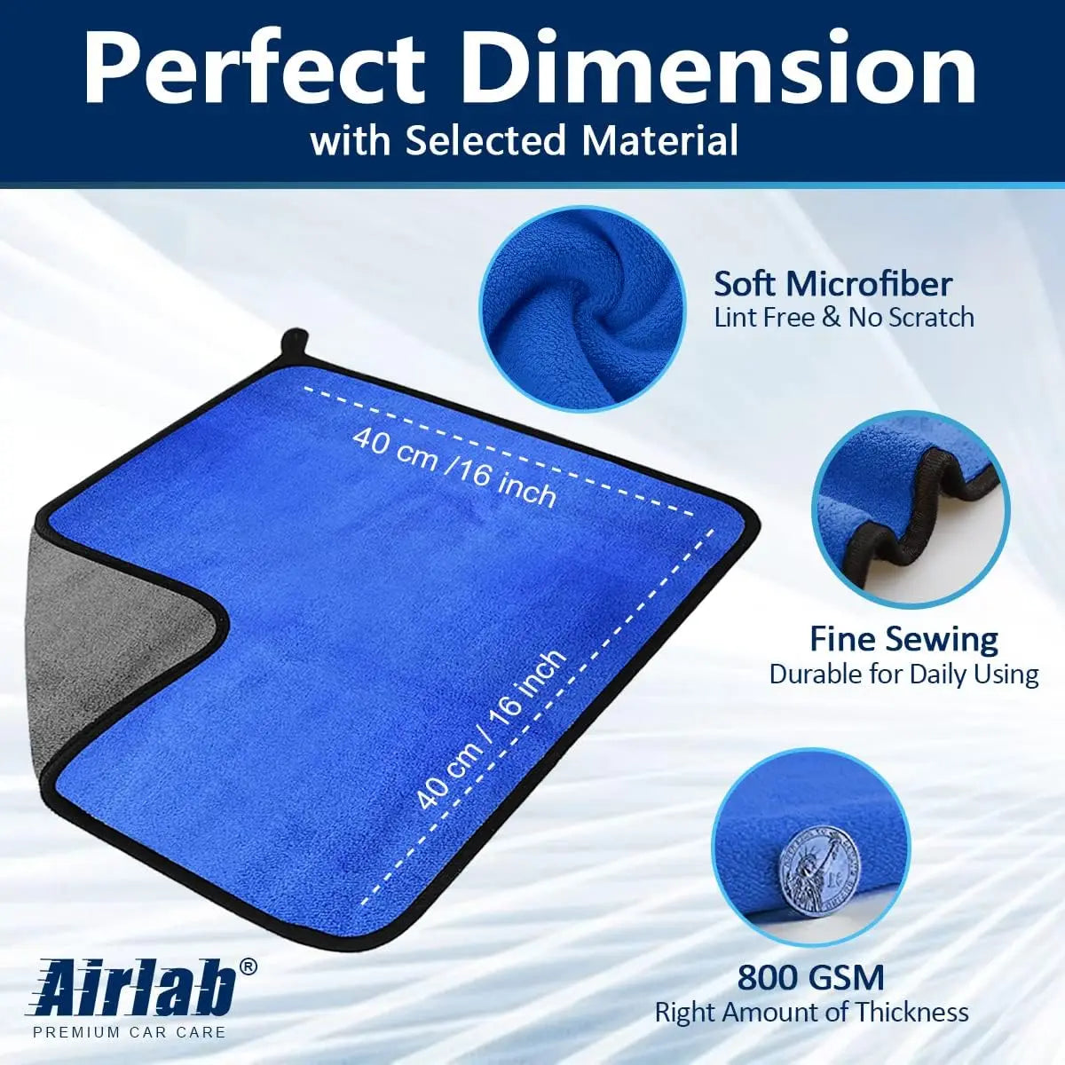 1-4pcs Soft Microfiber Car Washing Towels Quick Drying Double Layer 500GSM Rags for Windows Mirrors Home Cleaning