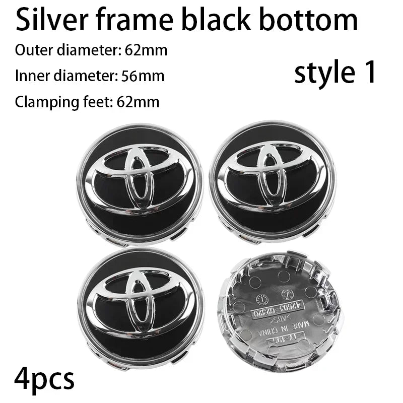 4pcs 62mm Car Styling Wheel Hub Center Caps Rim Cover Badge For Toyota Corolla Yaris CHR Rav4 Highlander Avalvn Camry accessory CM World