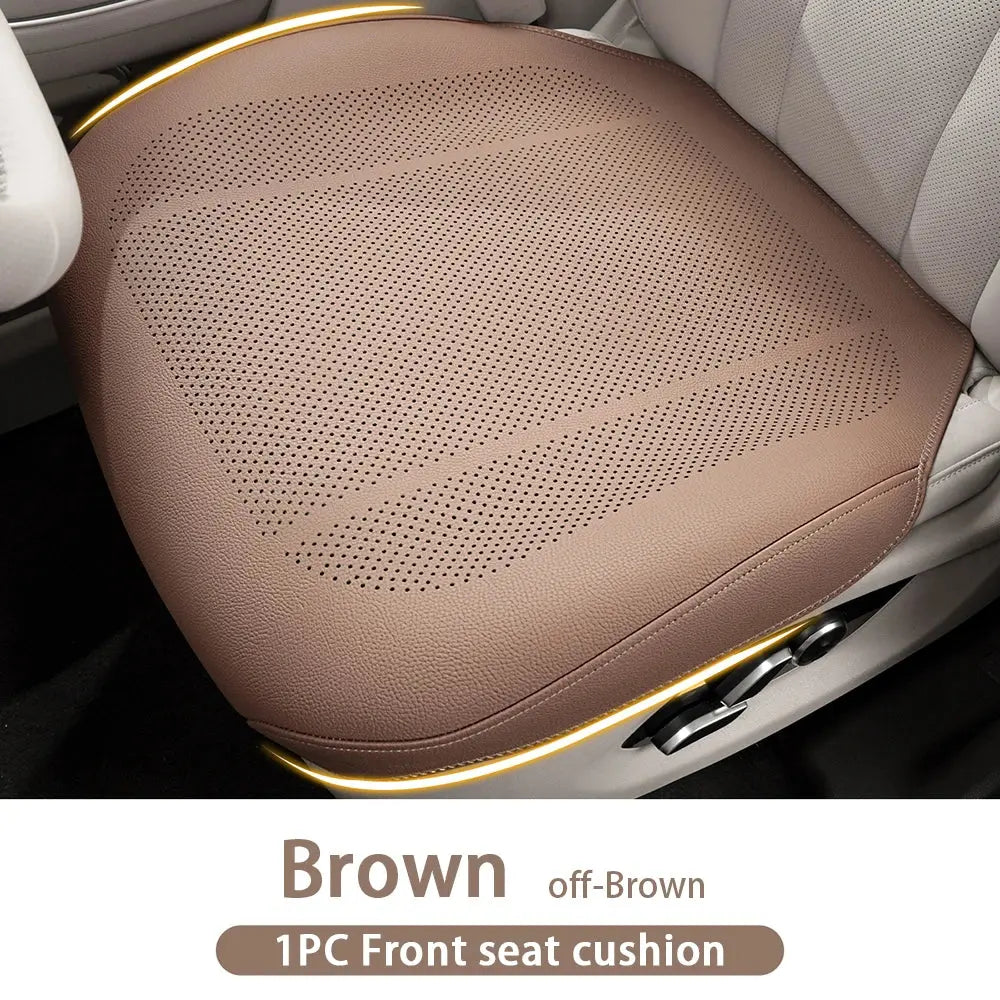Universal Car Seat Cushion Leather Breathable Hole Summer Car Interior Car Seat Cover Four Seasons Automotive Parts Car Mobile World