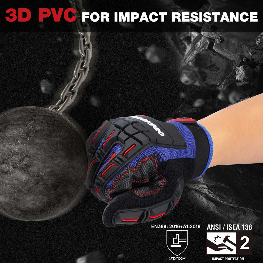WORKPRO Heavy-duty Work Gloves Touch Screen Full Finger Glove Impact Protection Tactical Mittens Military Army Paintball Shoot CM World