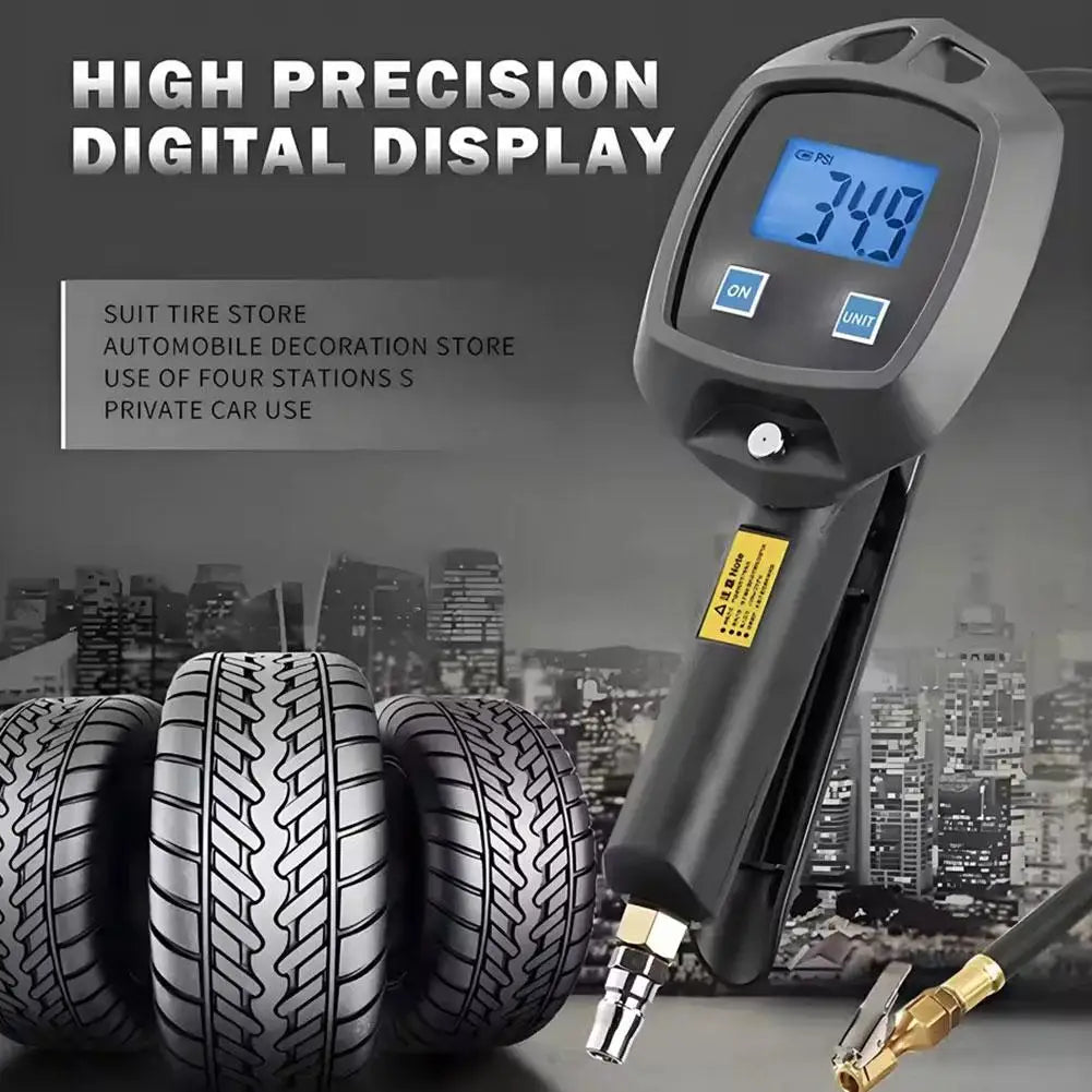 High-Precision Led Digital Display Tire Inflation Meter Kit Digital Display Tire Pressure Gauge Universal Car Tire Manometror CM World