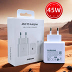 Original Samsung Charger 45W Super Fast Charge EU CERTIFIED Adapter For Galaxy Z Fold 5 4 3 Flip 5 4 3 S23 S24 Ultra S20 S22 S21 Car Mobile World
