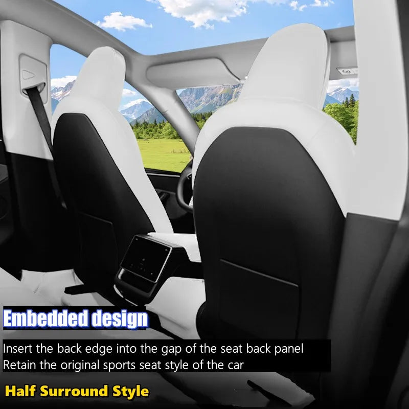 Car Seat Cover For Tesla Model 3 2024-2026 Highland RWD RWA Standard Nappa Leather or 8 Grade Anti Fouling Interior Accessories Car Mobile World
