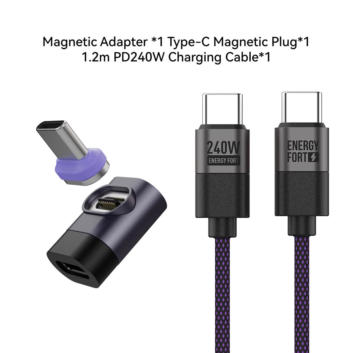 PD 240W Type-C Magnetic Adapter PD3.0 Fast Charging Right Angle USB C Connector Extender for iPhone 16 Macbookair Samsung