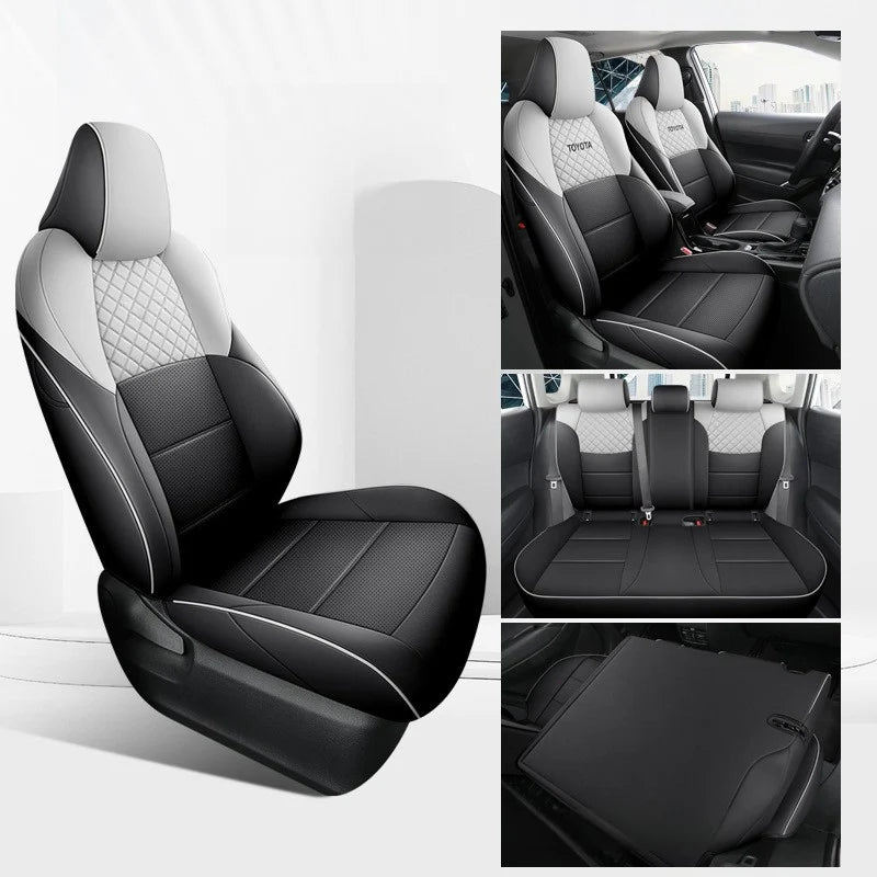 Car Special Seat Covers For Toyota BZ4X 2022 Leather Cushion Full Coverage Full Set Front and Rear Car Seat Cover Accessories