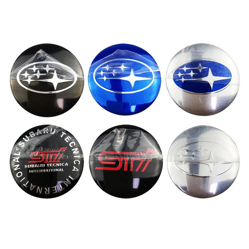 4pcs 56mm Car Wheel Center Hub Caps Sticker for Subaru Outback Legacy Forester Impreza Tribeca WRX BRZ STI Accessories CM World
