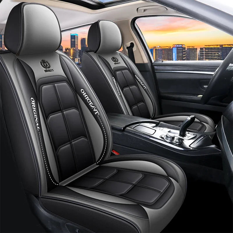 Full Coverage Universal Pu Leather Car Seat Covers for HYUNDAI Tucson Santa FE i30 i40 Veloster Creta Elantra Car Accessories Car Mobile World