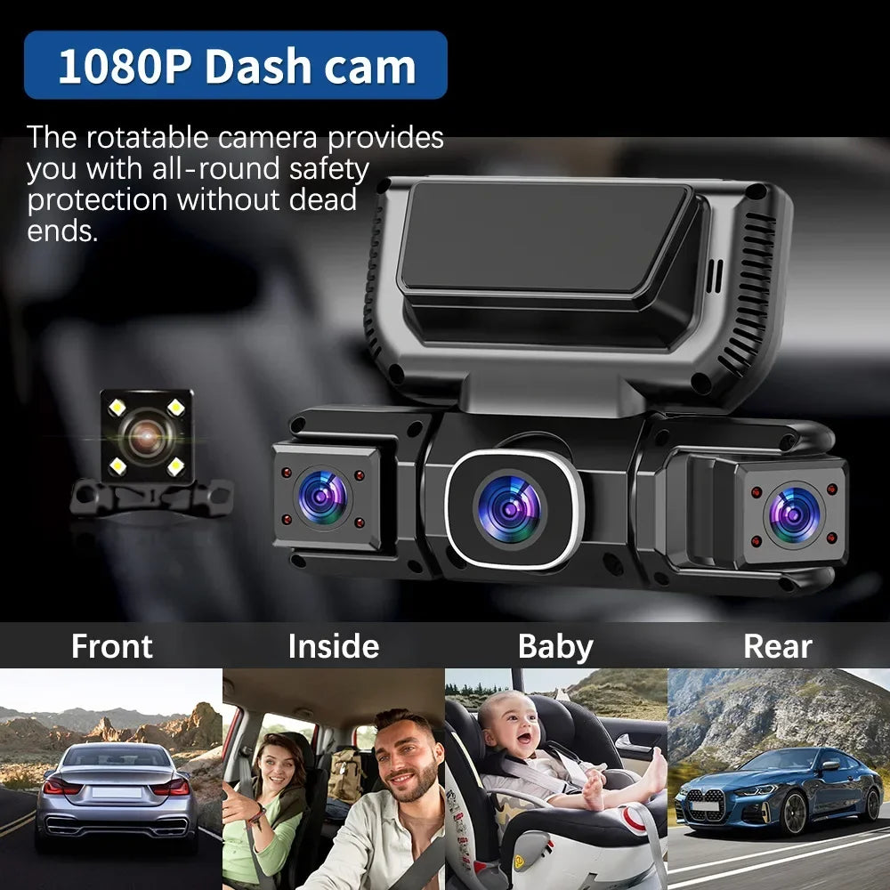 New 360 Degrees Car DVR 1080P 4Camera Video Recorder WIFI Dash Cam Front Right Left Rear View Camera 24h Parking Monitor Gift Car Mobile World