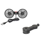 Car Fan  3-speed Car Seat Back Cooling Fan USB Charge Dual Head Fan 360 Degree Rotation Neck Cooler for Summer Car Accessories CM World