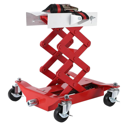450 Lbs Low Profile Transmission Jack with Safety Straps Auto Repair 7-23" Lift with 2M Safety Straps & 4 Brake Wheels CM World