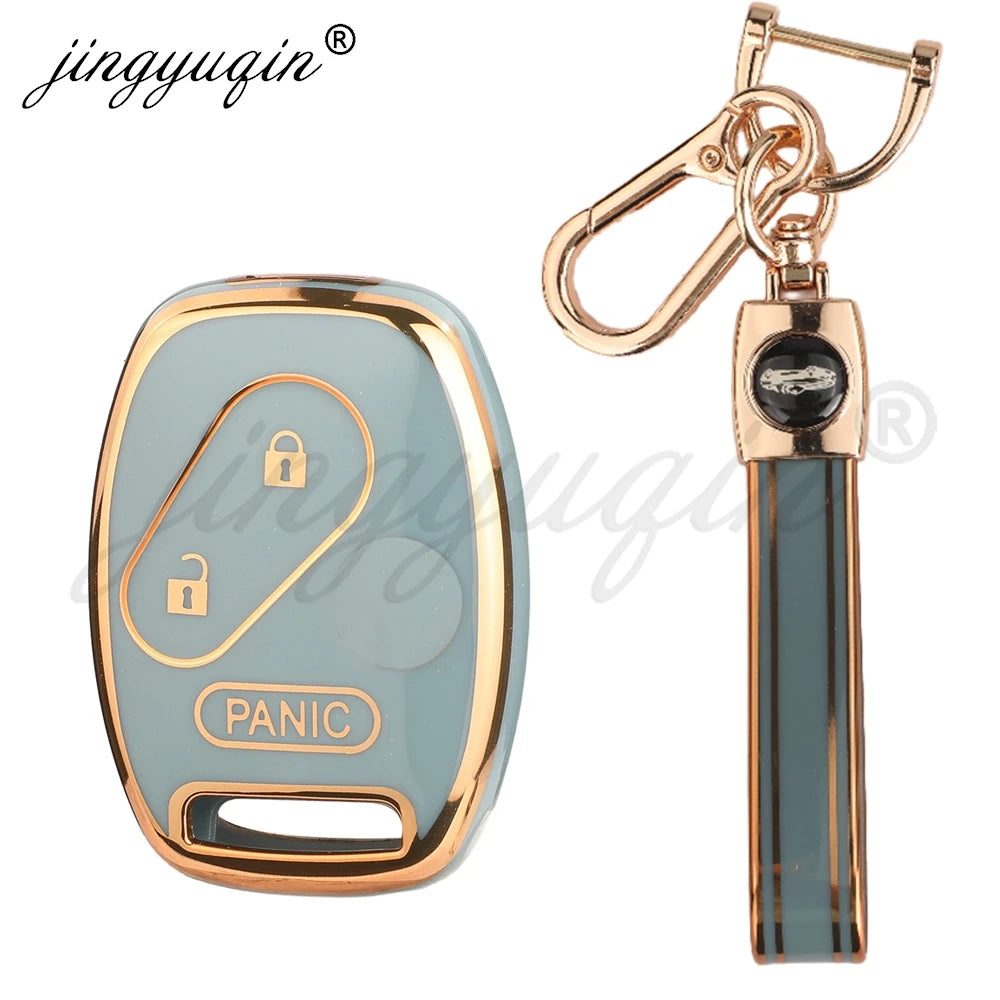 jingyuqin TPU Car Key Remote Fob Case Cover Keychain for Honda FIT CRV CRZ CIVIC Insight Ridgeline HRV Jazz ACCORD Pilot City CM World