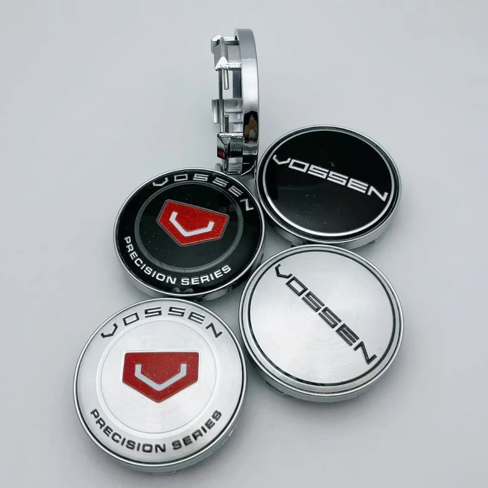 4pcs 60MM / Clips 56MM Car Wheel Center Caps VOSSEN Logo Emblem Badge Wheel Hubcaps Auto Rim Dust Cover Replace Car Accessories