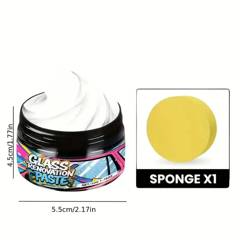 Glass Polishing Compound,Car Windshield Oil Film Remover Deep  Polishing Car Window And Mirror Repair Kit Car Scratch Compound CM World