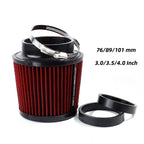 76MM 89MM 101MM High Flow Cold Cone Air Intake Filter 2.5inch 3inch 3.5inch Universal Car Air Filter Modification for Race Car CM World