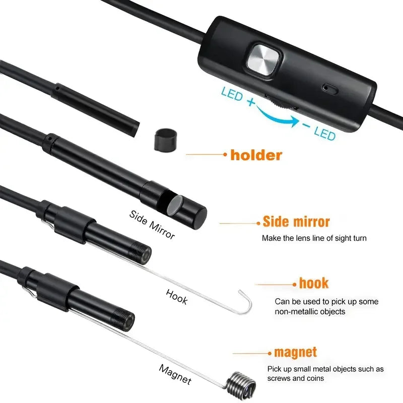 Mini HD Endoscope Camera Waterproof IP67 Industrial Camera Endoscope for Android Phone Camera, Pipe Inspection, Industrial, Auto CM World
