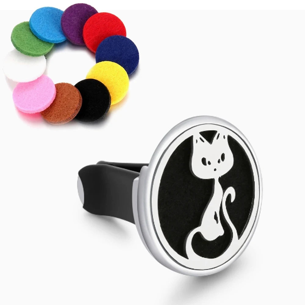 Tree Car Aromatherapy Diffuser Essential Oil Car Vent Clip Air Freshener Purifier with Pads - Car Clip Perfume Locket