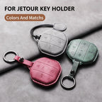 Car Key Case Cover For Jetour Freer Freedom T2 Freer Traveller T1 Leather Car Key Case Cover Keychain Protector Shell Decorative