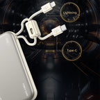 Hot 20000mAh Power Bank 66W Fast Charging Built in Cables Powerbank for IPhone Xiaomi Huawei Samsung External Spare Battery