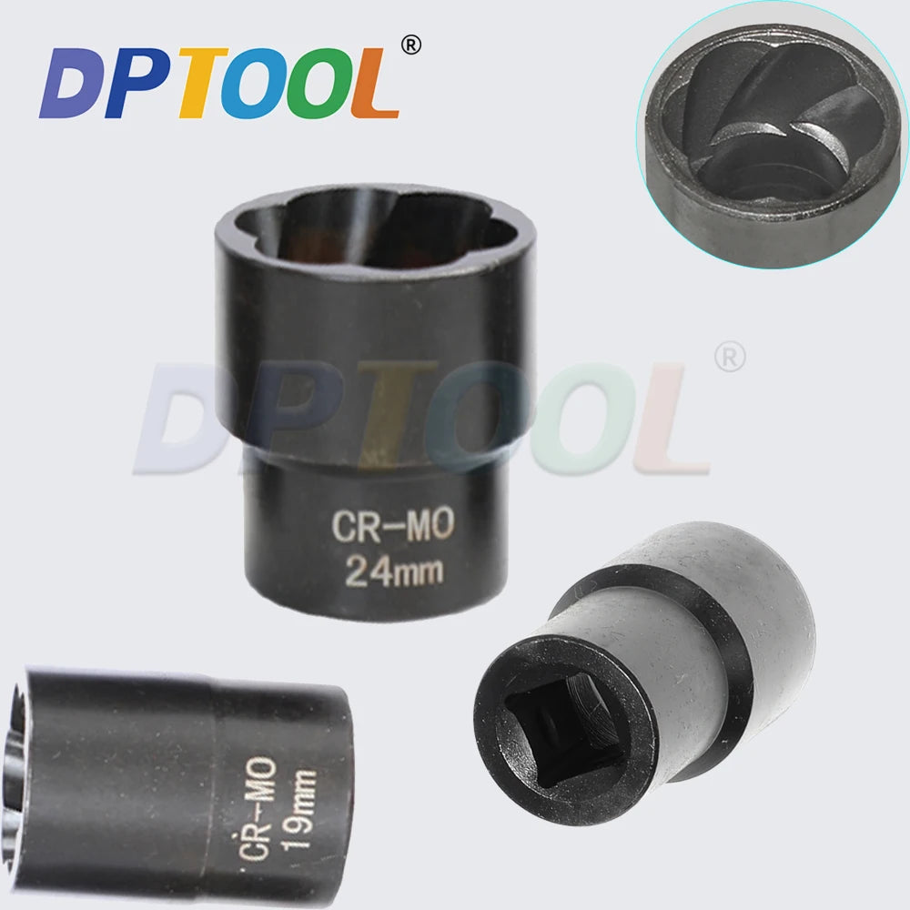 22 Piece Twist Broken Damaged Bolt and Nut Extractor Set 1/2" and 3/8" Drive Impact Lug Nut Remover Socket Tool CM World