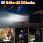 Solar Power Bank 80000mAh Portable Charging Poverbank External Battery Charger Strong Light LDE Light for All Smartphones Car Mobile World
