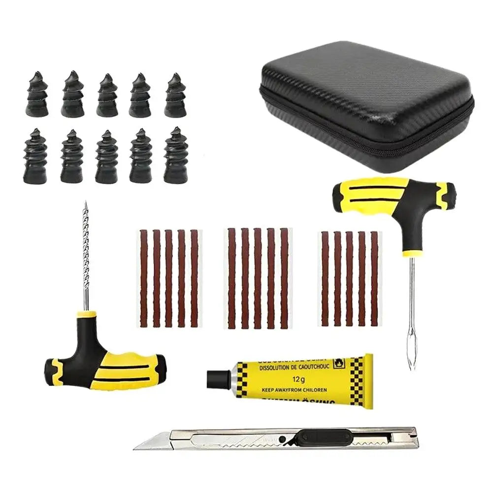 Car Tire Repair Tools Puncture Plug Tool Tire Puncture Emergency Treatment Outdoor General Tire Patch Stirring Glue Tool Set