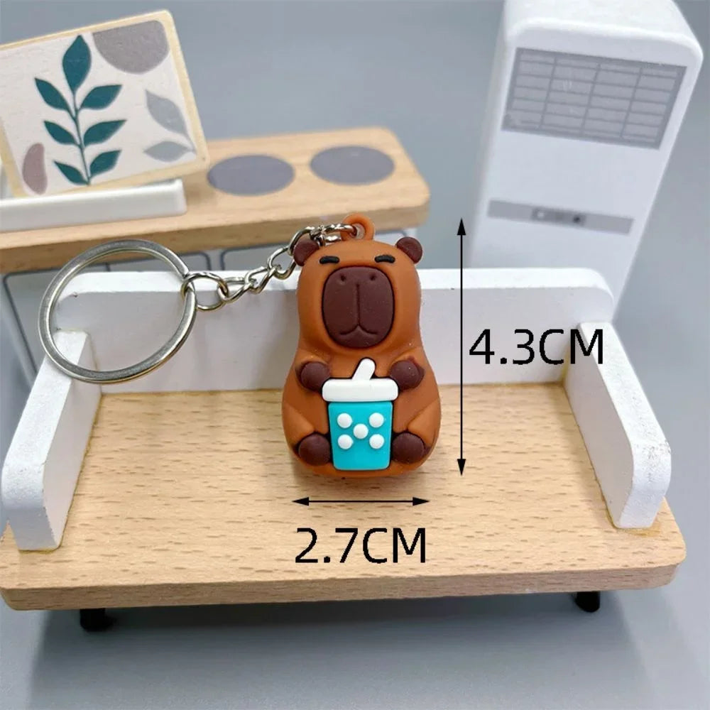 Creative Cute Capybara Keychains For Car Keychain Anime Cartoon Capibala Pendant  Women Doll Keyring Charm Holiday Gifts Jewelry CM World