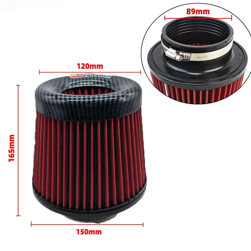 KN Intake Air Filter 3 Inch 76mm Car motorcycle Universal High Flow Air Filter Mushroom Head for KN Big Horsepower Performance CM World
