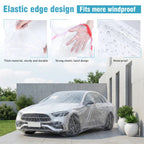 50 Packs Disposable Plastic Car Cover for Snow Van Dust Cover with Elastic Band (12.5x21.6 Ft) for SUV Sedan and More CM World