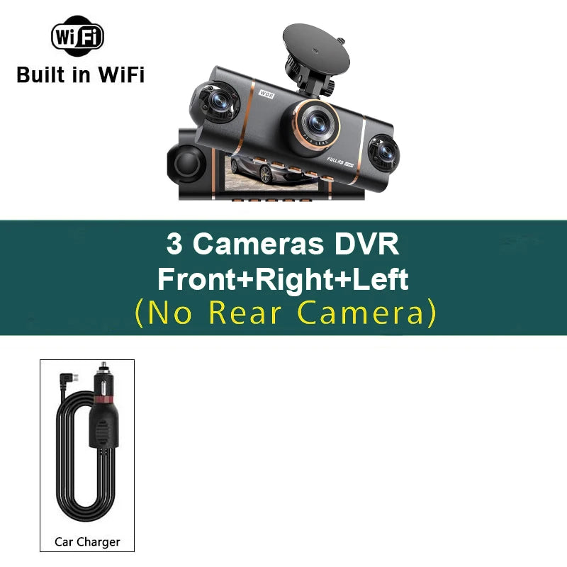 360°Auto Car Camera 1080P Video Recorder 3/4 Lens WIFI DashCam for Car DVR Black Box Night Vision Dash Cam 24H Parking Monitor