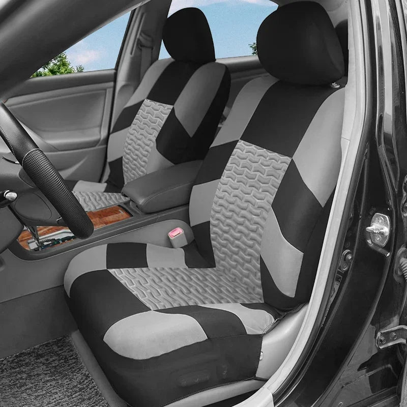 AUTO PLUS Universal Size Seat Covers for Car SUV Truck Vans Tire Press Design Seat Covers Full Set Car Accessories Interior Car Mobile World